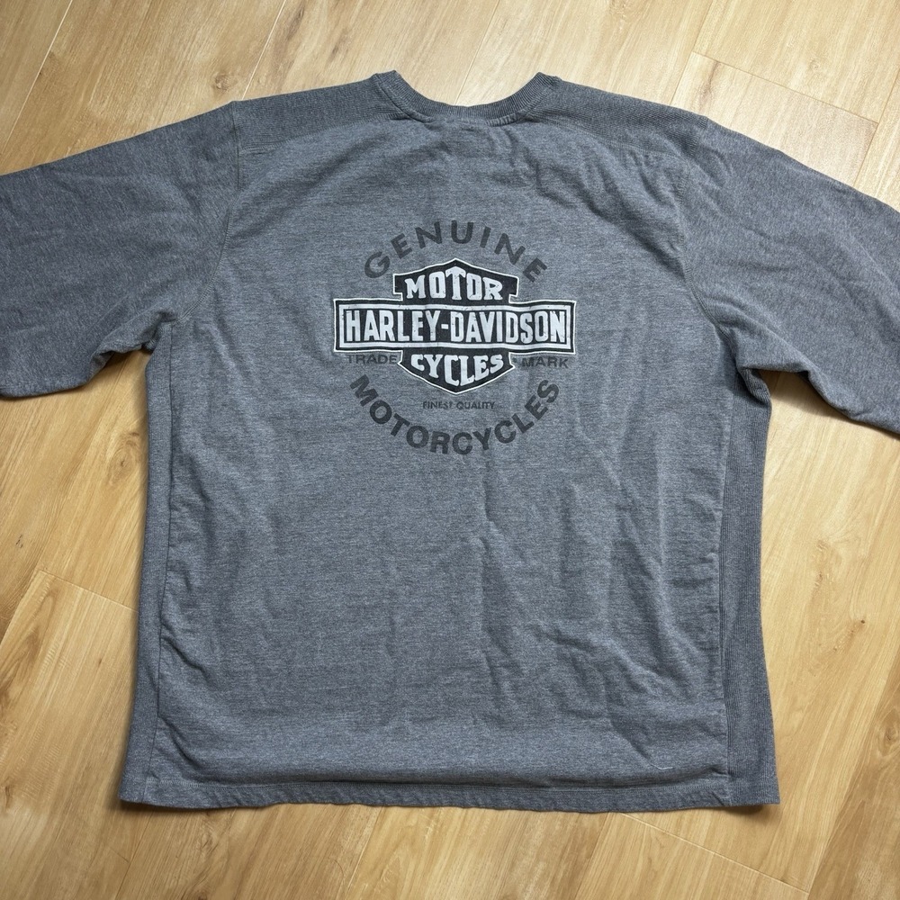 HARLEY DAVIDSON T Heavy T-Shirt Mens 3XL Gray Short Sleeve Crew Neck Motorcycles
